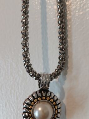 Sterling Silver-Tone Pearl Pendant Necklace - Women